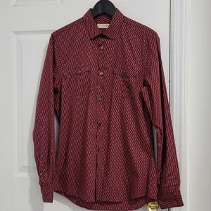 Burberry Men's Burgundy Geometric Shirt